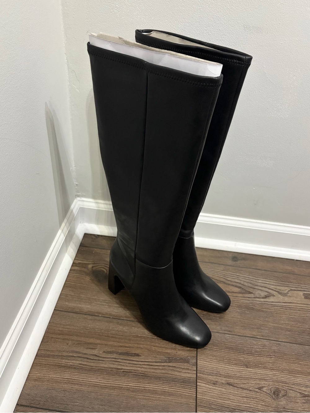Madden Girl Black Over-the-Knee Block Heel Boots Size 8